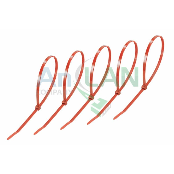 REXANT 07-0306-25 Хомут nylon 300 х 5.0 мм 25шт красный