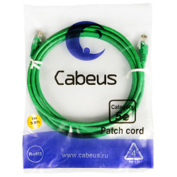 Cabeus PC-UTP-RJ45-Cat.5e-3m-GN Патч-корд UTP, категория 5е, 3 м, неэкранированный, зеленый