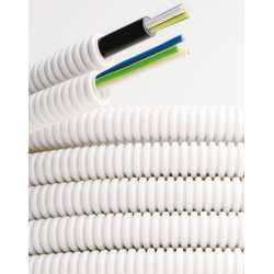DKC / ДКС 9V91650 Труба гибкая гофрированная, номинальный ф16мм, ПВХ-пластикат, в комплекте с кабелем ПВ-1(ПуВ) 3х2,5 ГОСТ, в бухте 50м (цена за метр)