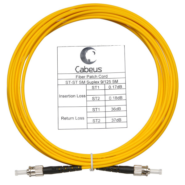 Cabeus FOP(s)-9-ST-ST-5m Шнур оптический simplex ST-ST 9/125 sm 5м LSZH