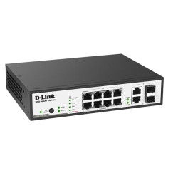 D-Link DES-1100-10P/A1A Настраиваемый коммутатор 2 уровня с 8 портами 10/100Base-TX с поддержкой PoE и 2 комбо-портами 100/1000Base-T/SFP