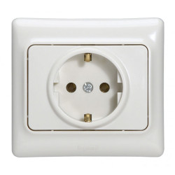 LEGRAND 782121 Розетка 2К+3, немецкий стандарт, со шторками, 16А, 250В, белая, Kaptika