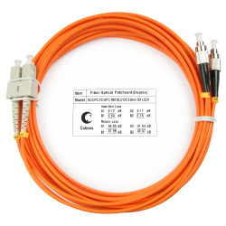 Cabeus FOP-62-SC-FC-15m Шнур оптический duplex SC-FC 62,5/125 mm 15м LSZHОдномодовые и многомодовые оптические патч-корды, SC/PC-FC/PC, дуплекс