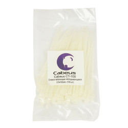 Cabeus CT-100 Стяжка нейлоновая неоткрывающаяся 100x2.5мм, (100 шт)
Стяжки нейлоновые неоткрывающиеся