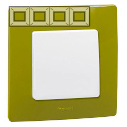 LEGRAND 672544 Рамка 4 поста, зеленый папоротник, ETIKA