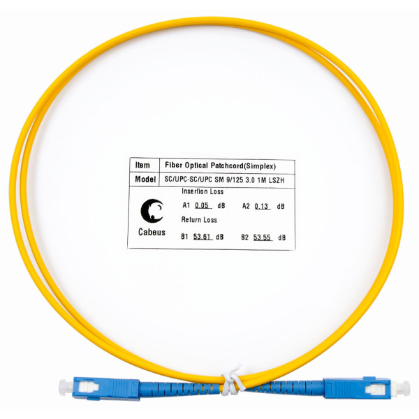 Cabeus FOP(s)-9-SC-SC-1m Шнур оптический simplex SC-SC 9/125 sm 1м LSZH
