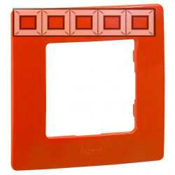 LEGRAND 672535 Рамка 5 постов, красная, ETIKA