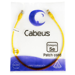Cabeus PC-UTP-RJ45-Cat.5e-0.5m-YL Патч-корд UTP, категория 5e, 0.5 м, неэкранированный, желтый