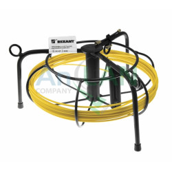 REXANT 27-1310 Протяжка кабельная (мини УЗК в металлической касете), 10м, стеклопруток, d=3мм, латунный наконечник, заглушка.