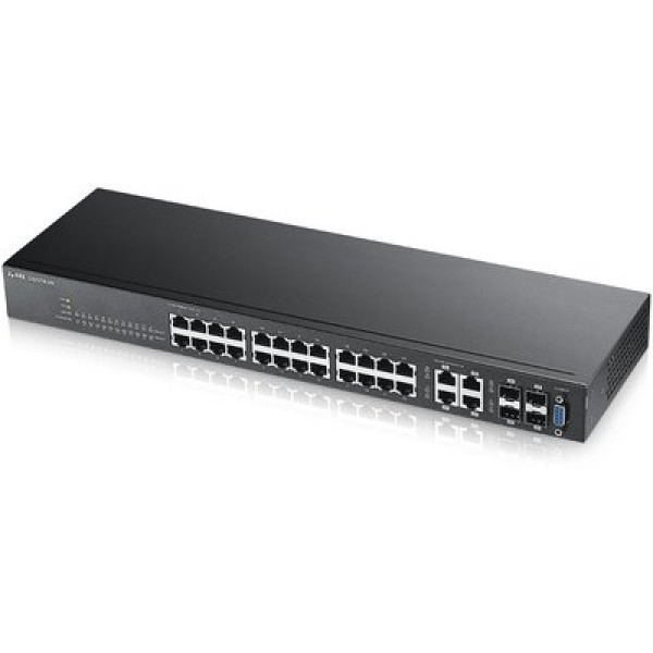 ZyXEL GS2210-24 24-портовый управляемый коммутатор Gigabit Ethernet с 4 SFP-слотами совмещенными с разъемами RJ-45
