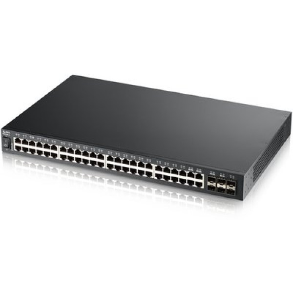 ZyXEL MGS3520-50 Управляемый коммутатор Metro Gigabit Ethernet с 48 разъемами RJ-45 из которых 4 совмещены с SFP-слотами и 2 дополнительными SFP-слотами