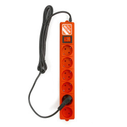Power Cube SPG(5+1)-B-ko10 Фильтр-удлинитель, 3.0 м, 6 розеток, 10А/2,2кВт, красный
