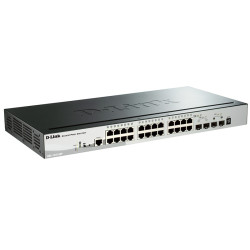 D-Link DGS-1510-28P/A1A Управляемый стекируемый коммутатор SmartPro с 24 портами 10/100/1000Base-T с поддержкой PoE, 2 портами 1000Base-X SFP и 2 портами 10GBase-X SFP+