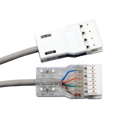 Hyperline PC-110-110-4P-C5e-3M-LSZH-GY Патч-корд 110 тип-110 тип, 4 пары, Cat.5e, LSZH, 3 м, серый