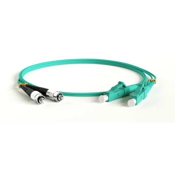 Hyperline FC-D2-503-FC/PR-LC/PR-H-50M-LSZH-AQ Патч-корд волоконно-оптический (шнур) MM 50/125(OM3), FC-LC, duplex, LSZH, 50 м