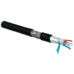 Hyperline RS-SF2-PVC (куски) Кабель интерфейса RS-485/422, 2x2x24 AWG (0.61 мм/7х0.203 мм), многопроволочные жилы (patch), SF/UTP, 120 Ом, расширенный диапазон, внутренний/внешний, PVC (UV), -45 °C - +75 °C, черный