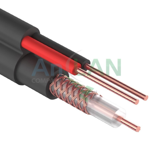REXANT 01-4004 Кабель для видеонаблюдения ККСВ-П + 2х0.5мм., 305м., черный