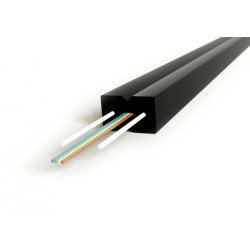 Hyperline FO-FTTH-IN-9S-2-LSZH-BK Кабель волоконно-оптический 9/125 (SMF-28) одномодовый, 2 волокна, самонесущий, со свободными волокнами (FTTH) в покрытии 250 мкм, гибкий, для внутренней прокладки, LSZH, –40°C – +70°C, черный