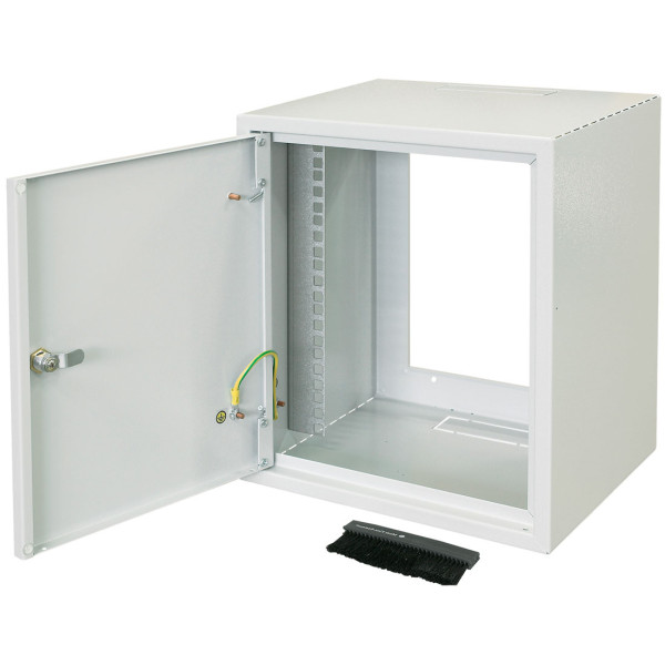 ZPAS WZ-3661-01-01-011 Шкаф настенный 10 серия SKI2, 7U, 355х310х260, уст. размер 236 мм, со стальной дверью, цвет серый (RAL 7035) (собранный)10 настенные шкафы серии SKI2