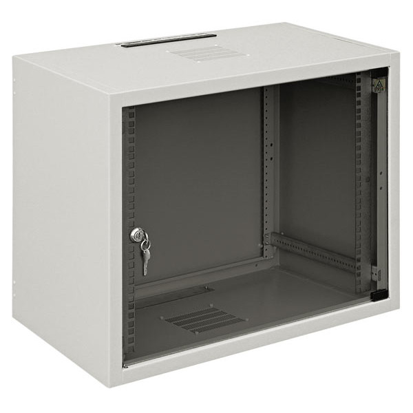 ZPAS WZ-3504-01-02-011 Шкаф настенный 19-дюймовый (19), серия SJ2, 10U, 515x600х400, со стеклянной дверью, цвет серый (RAL 7035) (SJ-110) (собранный)Настенный двухсекционный шкаф SJ (одной из секций считается дверь).