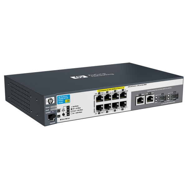 HP J9298A#ABB 2520-8G-PoE Коммутатор (8 ports 10/100/1000 PoE + 2 10/100/1000 or 2 SFP, Managed, Layer 2, Fanless design)