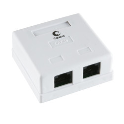 Cabeus WS-8P8C-Cat.5e-2 Розетка компьютерная RJ-45, категория 5e, двойная, внешняя, Krone type