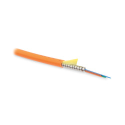 Hyperline FO-DF-IN-50-8-LSZH-OR (FO-D-IN-50-8-ARM-LSZH-OR) Кабель волоконно-оптический 50/125 (OM2) многомодовый, 8 волокон, плотное буферное покрытие (tight buffer) 0.6 мм, бронированный, гибкий, для внутренней прокладки, LSZH,–40°C – +80°C, оранжев..