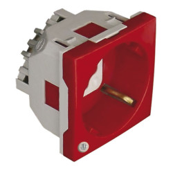 Efapel 45137 SVM Розетка 220В 2к+з с ключем и сигнальной лампой, 45х45, красная
