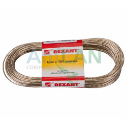 REXANT 09-5120 Трос стальной в ПВХ изоляции d=2.0 мм, моток 20 метров