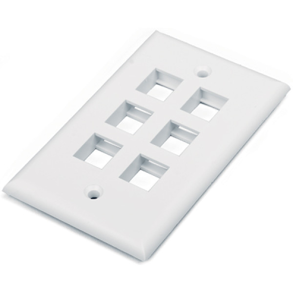 Купить Hyperline FP-U-6-WH Лицевая панель 70x115 мм для 6-и вставок типа Keystone Jack, американский стандартЛицевые панели, американский стандарт Hyperline FP-U-6-WH Лицевая панель 70x115 мм для 6-и вставок типа Keystone Jack, американский стандартЛицевые панели, американский стандарт