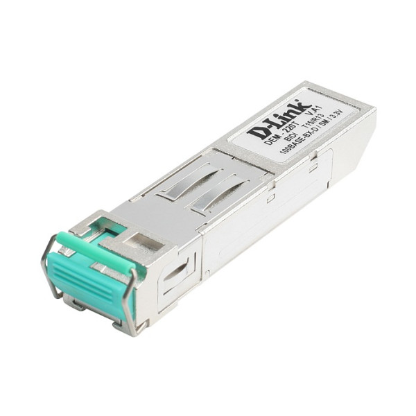 D-Link DEM-220T WDM SFP-трансивер с 1 портом 100BASE-BX-D (Tx:1550 нм, Rx:1310 нм) для одномодового оптического кабеля (до 20 км)