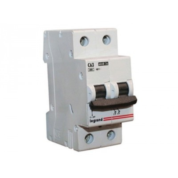 LEGRAND 407283 Автоматический выключатель, серия DX3-E, С63A, 6kA, 2-полюсный