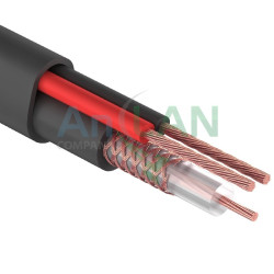 REXANT 01-4114 Кабель для видеонаблюдения КВК-П-2 + 2х0,50кв.мм, 200м.. черный, OUTDOOR