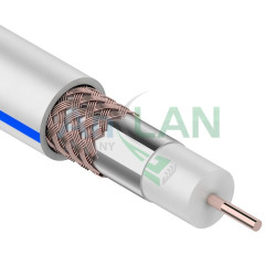 REXANT 01-2471 Кабель DG 113, Cu/Al/Cu, (75%), 75 Ом, 100м., белый