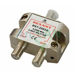 REXANT 05-6201 ДЕЛИТЕЛЬ ТВ х 2 под F разъём 5-2500 МГц 