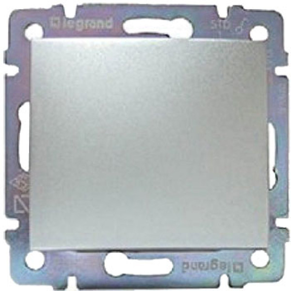LEGRAND 770106 Переключатель на 2 направления, 1-клавишный, 10АХ, 250В, блестящий алюминий, Valena
