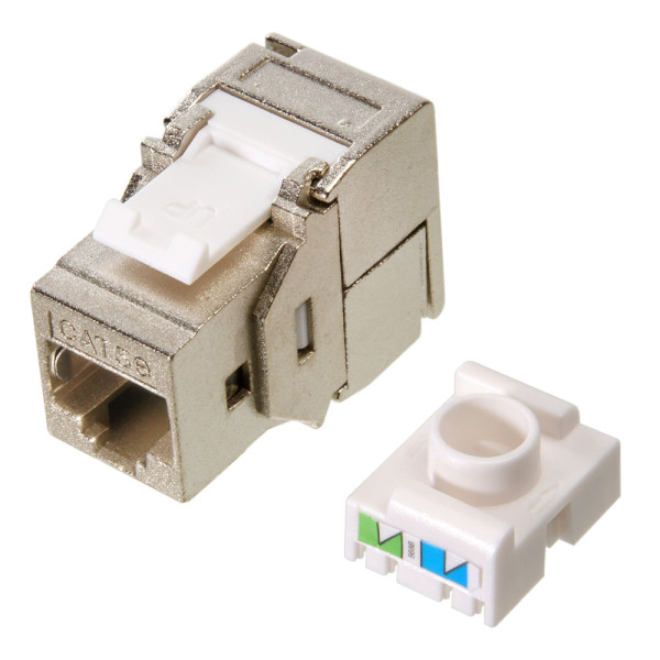 Cabeus KJ-RJ45-Cat.5E-SH-180-Tooles Вставка Keystone Jack RJ-45(8P8C), 180 градусов, категория 5e, экранированная, без инструмента Toolless, белая