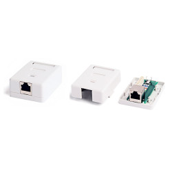 Hyperline SB2-1-8P8C-C5e-SH-WH Розетка компьютерная RJ-45(8P8C), категория 5e, экранированная, одинарная, внешняя, Dual IDC.Экранированные розетки RJ-45, категория 5е, тип 2