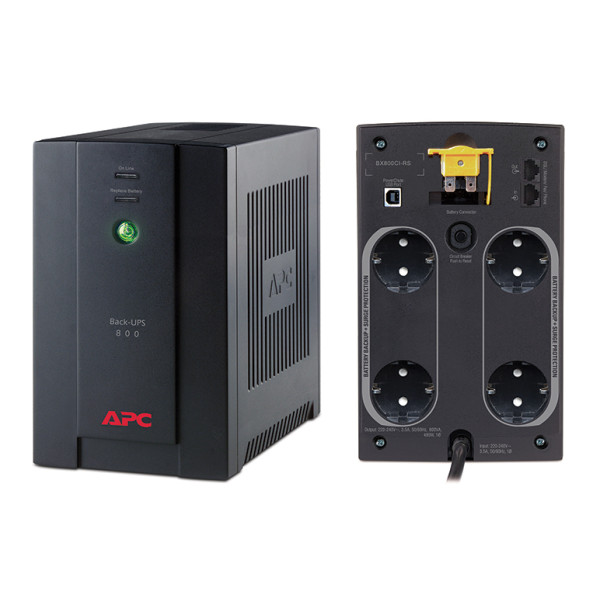 APC BX800CI-RS Источник бесперебойного питания Back-UPS RS 480 Ватт / 800 ВА, Вход 230V / Выход 230V , Interface Port USB, with AVR, (4) Schuko Outlets, 230В для России