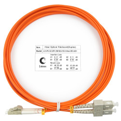 Cabeus FOP-62-LC-SC-3m Шнур оптический duplex LC-SC 62,5/125 mm 3м LSZHОдномодовые и многомодовые оптические патч-корды, LC/PC-SC/PC, дуплекс