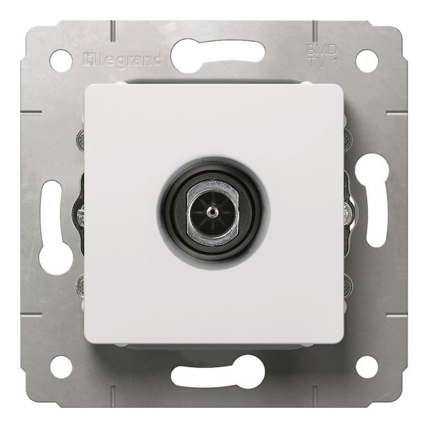 LEGRAND 773680 Розетка TV, проходная, 4-2150МГц, 14дБ, белая, Cariva