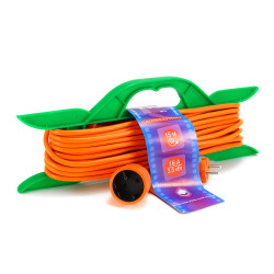 Power Cube PC-L1-R-15 Удлинитель на рамке, 10А., 1 розетка, 15 м., 2*1.00мм2, оранжевый