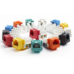 Hyperline KJ2-8P8C-C5e-90-BL Вставка Keystone Jack RJ-45(8P8C), категория 5e, Dual IDC, синяяМодуль Keystone Jack RJ-45 категория 5е, вертикальная заделка