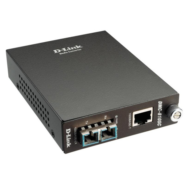 D-Link DMC-810SC Медиаконвертер с 1 портом 1000Base-T и 1 портом 1000Base-LX с разъемом SC для одномодового оптического кабеля (до 10 км)