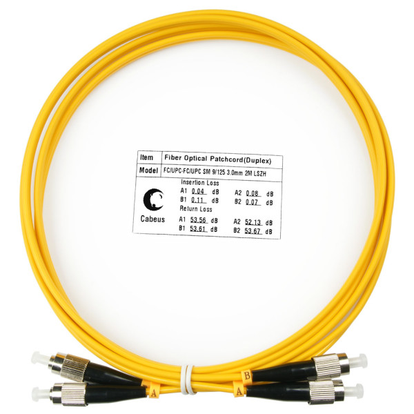 Cabeus FOP(d)-9-FC-FC-2m Шнур оптический duplex FC-FC 9/125 sm 2м LSZH