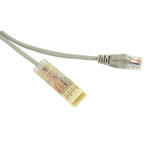 Hyperline PC-110-RJ45-2P-CX-1M-LSZH-GY Патч-корд 110 тип-RJ45, 2 пары, Ethernet, LSZH, 1 м, серый