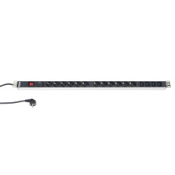 Hyperline SHT-12SH-4IEC-SF-2.5EU Блок розеток, 12 розеток + 4 х IEC320 C13, 16 A, выключатель, защита от перенапряжения, шнур 2.5м (944 x 44.4 x 44.4 мм)
Блоки розеток Hyperline