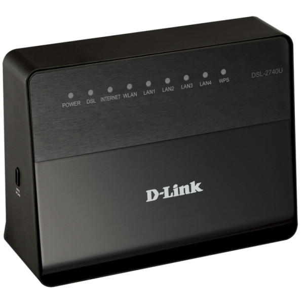 D-Link DSL-2740U/B Беспроводной маршрутизатор ADSL2+ с поддержкой Ethernet WAN
