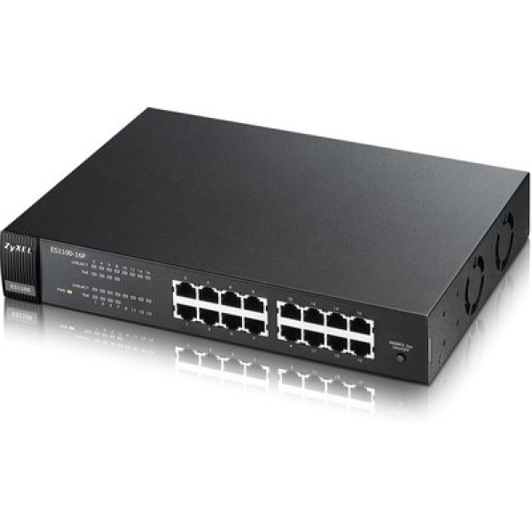 ZyXEL ES1100-16P 16-портовый коммутатор Fast Ethernet c 8 портами PoE
