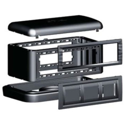 DKC / ДКС 09090 BUS Башенка напольная, 12 модулей (в комплект входят 6-модульные рамки, 2 шт), цвет черный (RAL 7021)